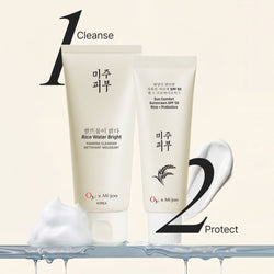 Rice Water Bright Cleanser + Sun Comfort Rice & Probiotics Sunscreen