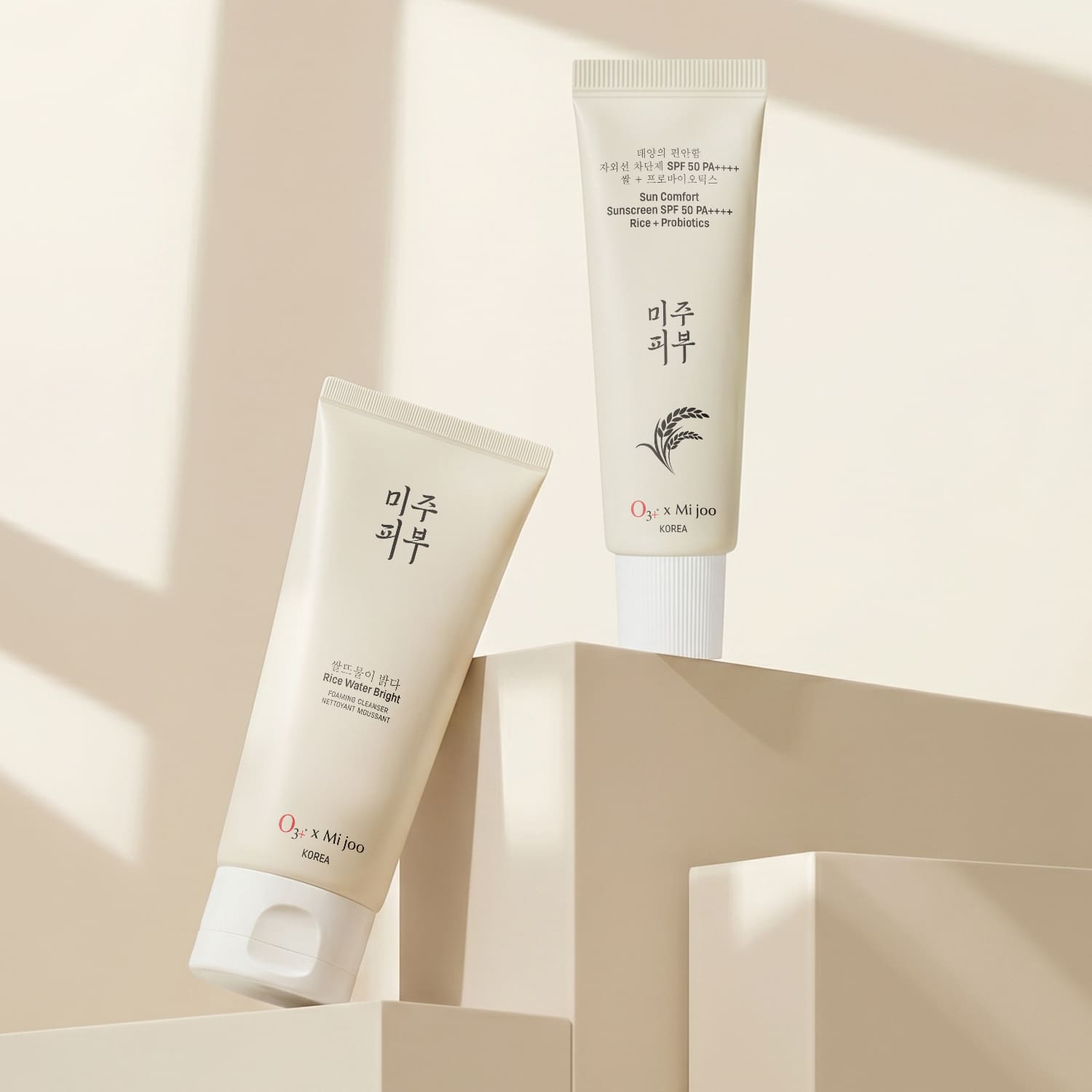 Rice Water Bright Cleanser + Sun Comfort Rice & Probiotics Sunscreen