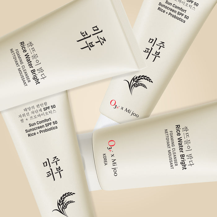 Rice Water Bright Cleanser + Sun Comfort Rice & Probiotics Sunscreen